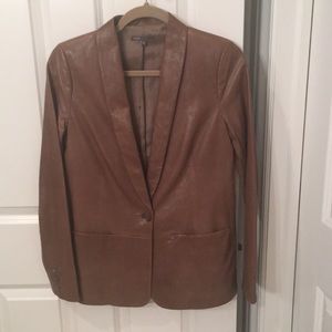 Vince Brown Lightweight Leather Blazer Jacket